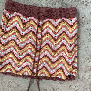 Forever 21 Knit Crochet Zig Zag Pattern Skirt